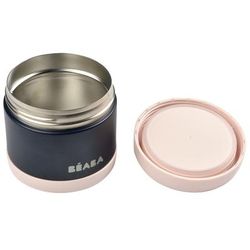BEABA Stainless Steel Insulated Jar, 16 oz - Light Pink / Midnight