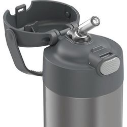 Thermos FUNtainer Vacuum Insulated Stainless Steel Straw Water Bottle 12oz - Grey