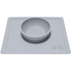 EZPZ Happy Mat Placemat & Bowl - Pewter