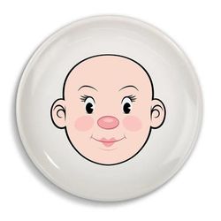 Fred & Friends Food Face Plate - Ms. Food Face - Peach