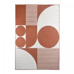 Tappeto da esterno, kilim reversibile Terracota e crema 120x170