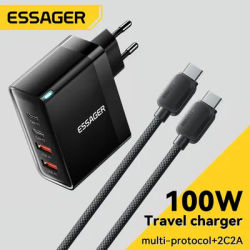Essager 100W USB Type C Charger 65W PD Quick Charge4.0 3.0 Type-C Fast Charging For iPhone 16 15 14