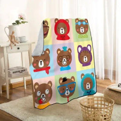 Cute Teddy Bear Blanket Personalized Blankets On For The Sofa/Bed/Car Portable 3D Blanket For Kid Home Textile Fabric 11.11