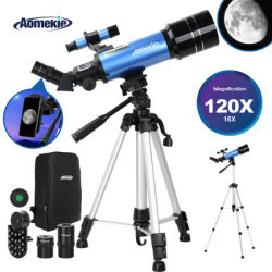 Telescopes for Adults Astronomy with Backpack Telescope for Beginners with Metal Kellner Eyepieces 70mm Travel Telescope