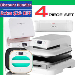 HTVRONT Automatic Heat Pres Machine+ Mug Tumbler Heat Press+ Square Heat Press+ Vinyl Cutter Machine