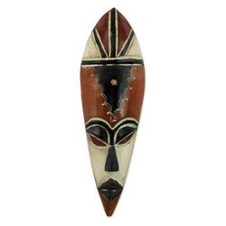 Ghanaian wood mask, 'Serve Well'