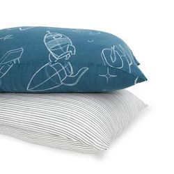 Little Unicorn Cotton Muslin Toddler Pillowcase, 2 Pack - Blast Off