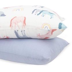 Little Unicorn Cotton Muslin Toddler Pillowcase, 2 Pack - Unicorns