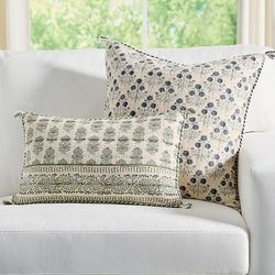 Reversible Odette Woven Pillow - 22" X 22" - Grandin Road