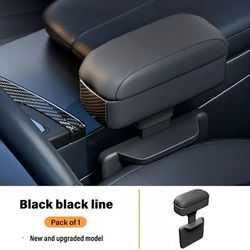 TEMU Deranfu Adjustable Leather Car Armrest Pad, Universal Console Elbow Support, Cup Holder Clamp Storage Box, Handroll Organizer For Driving