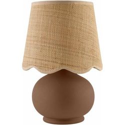 Theisseil 13"H x 8"W x 8"D Cottage Dark Red/Beige/Clear/Translucent Table Lamp - Boutique Rugs
