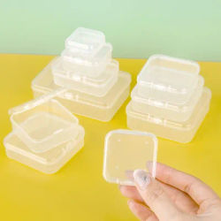 10Pcs/Lot Mini Plastic Box Rectangular Box Storage Box Translucent Box Packing Box Dustproof Durable Strong Jewelry Storage Case