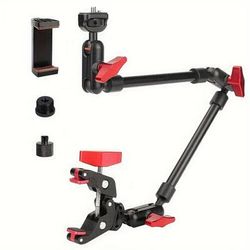 TEMU 22-inch 57cm Adjustable Magic Arm, Mobile Phone Holder, Microphone Holder, With Super Clip Camera Holder Hinge Arm Friction Magic Arm Camera Installation 1/4 Inch