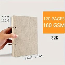 TEMU Linen Sketchbook With Coil Binding: Artistic Drawing Journal For Adults