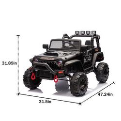 24V Kids Ride-On Car with 400W Dual Motors, Bluetooth, USB, MP3, and Parental Remote Control.