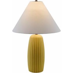 Keerbergen 22"H x 15"W x 15"D Rustic Yellow/White/Metallic - Nickel/Translucent Table Lamp - Boutique Rugs