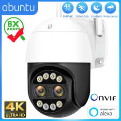 8MP 4K 8X Zoom IP Camera Wifi Outdoor 2.8+12mm Dual Lens Surveillance Camera 35M Night Vision Auto Trackking Security Protection