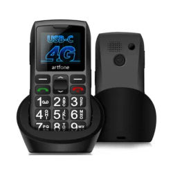 Artfone C1+ Bar Senior Mobile Phone LTE 4G Net With Charging Dock Big Keypad For Elderly Dual Sim One Key SOS FM 1400mAh Cell