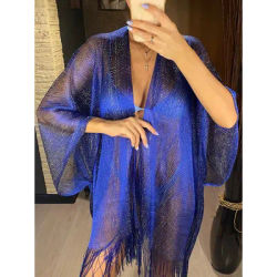Solide Bikini couvrir gland robe de Plage tuniques maillot de bain maillot de bain femmes brillant couverture Ups pour maillots de bain femmes paréo Plage