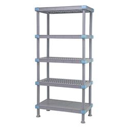Quantum Food Service QP217286V4S1 72" NSF 5-Tier Polymer Shelf - Millenia, 21"W, 86"H, Gray