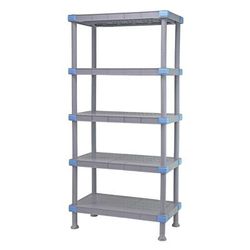 Quantum Food Service QP244286SS-5 42" NSF 5-Tier Polymer Shelf - Millenia, 24"W, 86"H, Gray