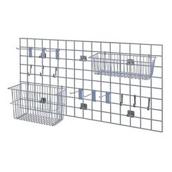 Quantum Food Service SGK-2448-1GY Store Grid Wire Wall Mounted Shelf, 48"W x 24"H, Gray
