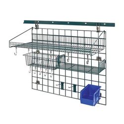 Quantum Food Service SGK-403036-2P BL 40" Store Grid Wire Wall Mounted Shelf w/ Blue Bin, Green