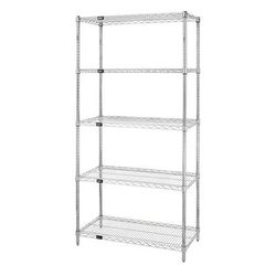 Quantum Food Service WR74-2448S-5 48" NSF 5-Tier Stainless Steel Wire Shelf Kit - 24"W, 74"H, Green