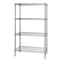 Quantum Food Service WR74-2472C 72" NSF 4-Tier Chrome Wire Shelf Kit - 24"W, 74"H, Silver