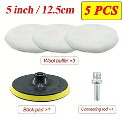 TEMU 5pcs Car Polishing Set - Waxing Sponge Disc For Industrial And Beauty Care - Car Detailing And Maintenance