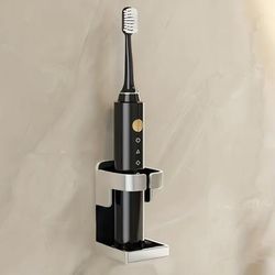 TEMU Space-saving Electric Toothbrush Holder - Sleek, Modern Wall-mounted Organizer With Traceless Stand Rack, For 90% Of Brushes - Essential Bathroom Accessory