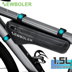NEWBOLER 1.5L Bicycle Triangle Bag Bike Frame Front Tube Bag Waterproof Cycling Bag Bicycle Under Tube Bag Bike Accessories