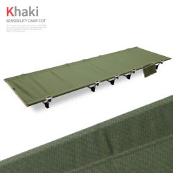 Outdoor Lightweight Folding Bed Portable Camping Simple Camp Bed Escort Lunch Break Oxford Cloth Camping Simple Leisure Bed