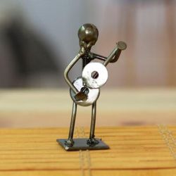 Guitar Star,'Eco-Friendly Recycled Metal Guitar Player Figurine'