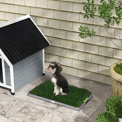 TEMU Dog Toilet, Artificial Grass For Dogs With Tray For Potty Training Indoor Outdoor Use, Easy To Clean, 2 Packs, 67 X 41cm, Green