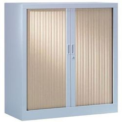Armoire Basse 120x100 Cm Corps Aluminium 9006 Rideaux Erable - Vinco