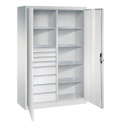 Armoire Hte 6 Tab. 8 Tiroirs L X P = 1200 X 500 M Gris 7035 - CP