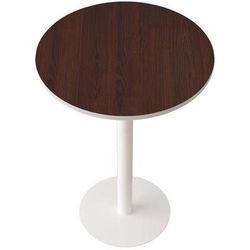 guéridon haut pied métal ø 80 cm plt. wengé- manutan expert