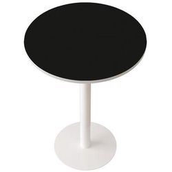 guéridon haut pied métal ø 80 cm plt. noir- manutan expert