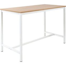 table haute 140x100 ht110 chene 25mm c. blanc p. 40x40 blanc