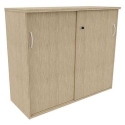Armoire 2 Portes Coulissantes 120x104 Cm Chêne Fil - Buronomic