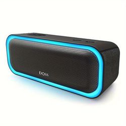 TEMU Doss 20w Outdoor Speaker Wireless 5.0, And Active Extra Bass, Tws Wireless Stereo Pairing, Multi-colors Lights, 20 Hours Playtime, Waterproof Portable Speaker For Outdoor And Indoor