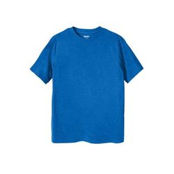 Men’s Big & Tall Shrink-Less Lightweight Crewneck T-Shirt by KingSize in Heather Ultra Blue (Size 5XL)