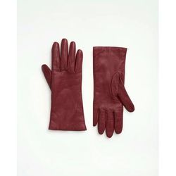 Brooks Brothers Women's Lambskin Gloves with Cashmere Lining | Burgundy | Size 7