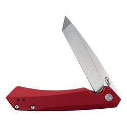 Case Kinzua Folding Knife 4.75in Closed S35VN 3.35in Stonewash Tanto Blade Red Aluminum Handle 64664
