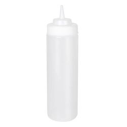 smalls SBW-24C 24 oz Squeeze Bottle w/ Natural Cone Tip, Polyethylene, Clear, Case of 12
