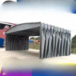 Canopy outdoor rainproof telescopic large push-pull canopy mobile canopy warehouse supper stall tent electric parking shed