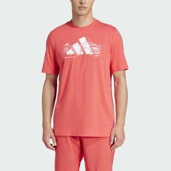adidas Tennis Logo Tee 2025 Men's Tennis Apparel Semi Lucid Red