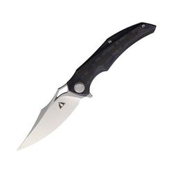 CMB Made Knives Prowler Folding Knife 4.75in Closed Bohler M390 3.75in Satin Blade Black/Blue Carbon Fiber Handle Nylon Sheath CMB02B