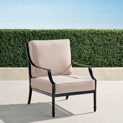 Grayson Lounge Chair with Cushions in Black Aluminum - Standard, Restored Mediterranean Blue - Frontgate